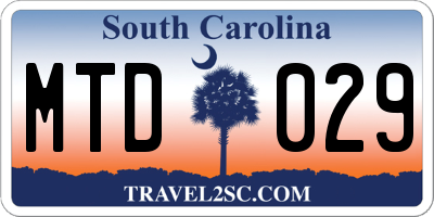 SC license plate MTD029