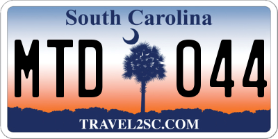 SC license plate MTD044
