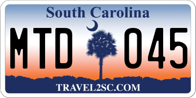 SC license plate MTD045