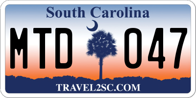 SC license plate MTD047