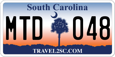 SC license plate MTD048