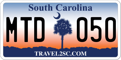 SC license plate MTD050