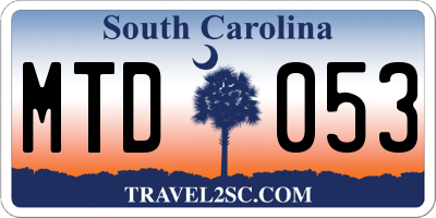 SC license plate MTD053