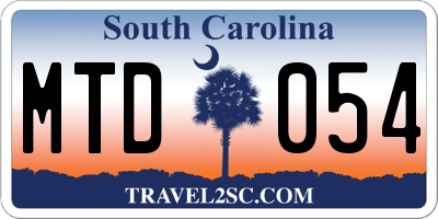 SC license plate MTD054