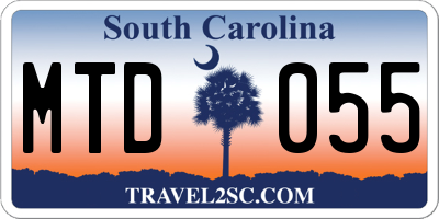SC license plate MTD055