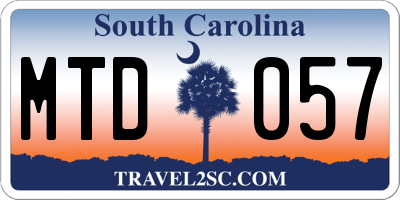 SC license plate MTD057