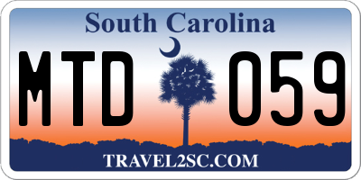 SC license plate MTD059