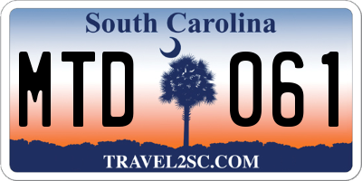 SC license plate MTD061