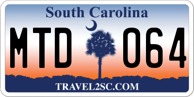SC license plate MTD064