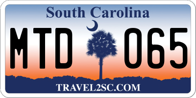 SC license plate MTD065