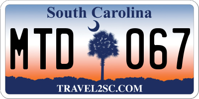SC license plate MTD067