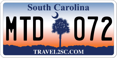 SC license plate MTD072