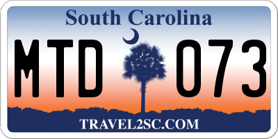SC license plate MTD073