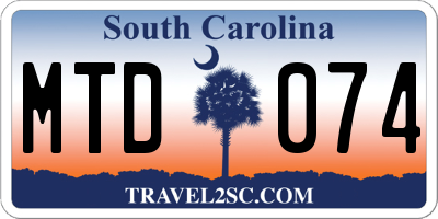 SC license plate MTD074