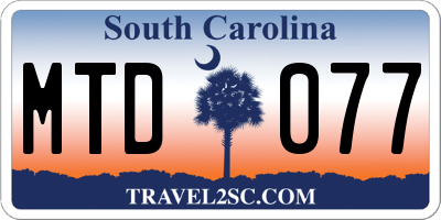 SC license plate MTD077