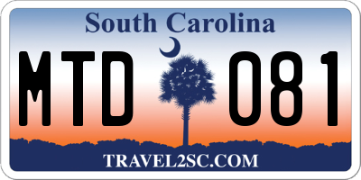 SC license plate MTD081