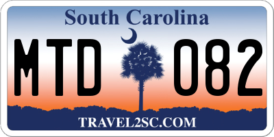 SC license plate MTD082