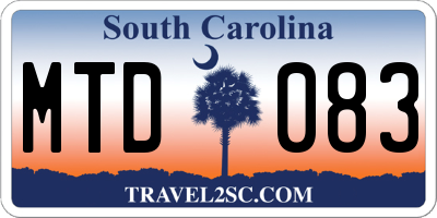SC license plate MTD083
