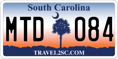 SC license plate MTD084