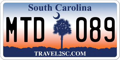 SC license plate MTD089