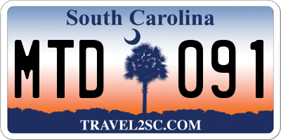 SC license plate MTD091