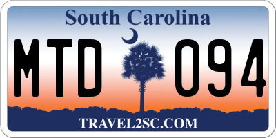 SC license plate MTD094