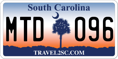 SC license plate MTD096
