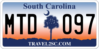 SC license plate MTD097