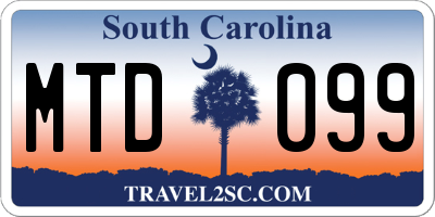 SC license plate MTD099
