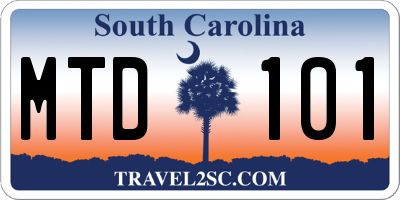 SC license plate MTD101