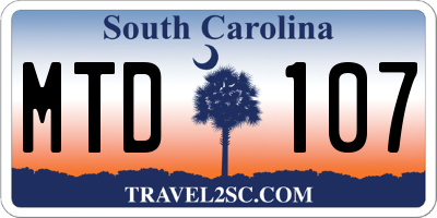 SC license plate MTD107
