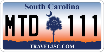 SC license plate MTD111