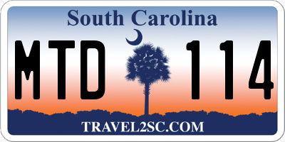 SC license plate MTD114