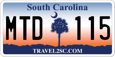 SC license plate MTD115