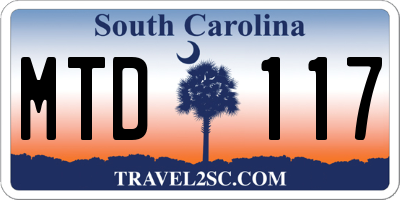 SC license plate MTD117
