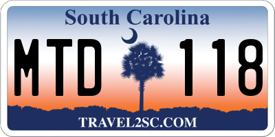 SC license plate MTD118