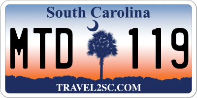 SC license plate MTD119