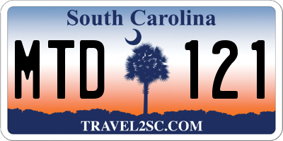 SC license plate MTD121