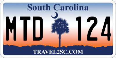 SC license plate MTD124