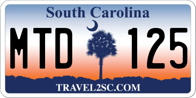 SC license plate MTD125