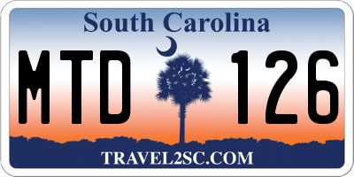 SC license plate MTD126