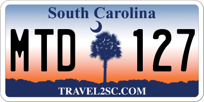 SC license plate MTD127