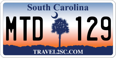 SC license plate MTD129