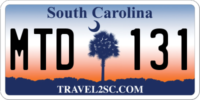 SC license plate MTD131