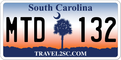 SC license plate MTD132