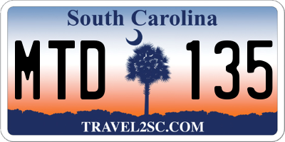 SC license plate MTD135