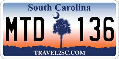 SC license plate MTD136