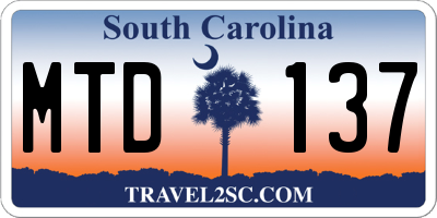 SC license plate MTD137