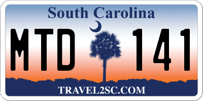 SC license plate MTD141