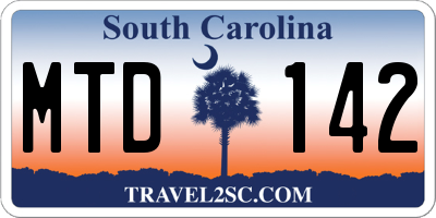 SC license plate MTD142
